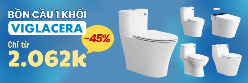 Bồn cầu 1 khối Viglacera ưu đãi đến 45% giá chỉ từ 2.062k