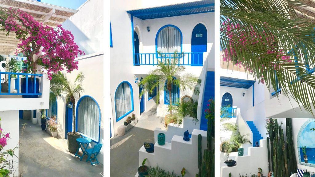 Homestay Santoni với màu trắng xanh chủ đạo