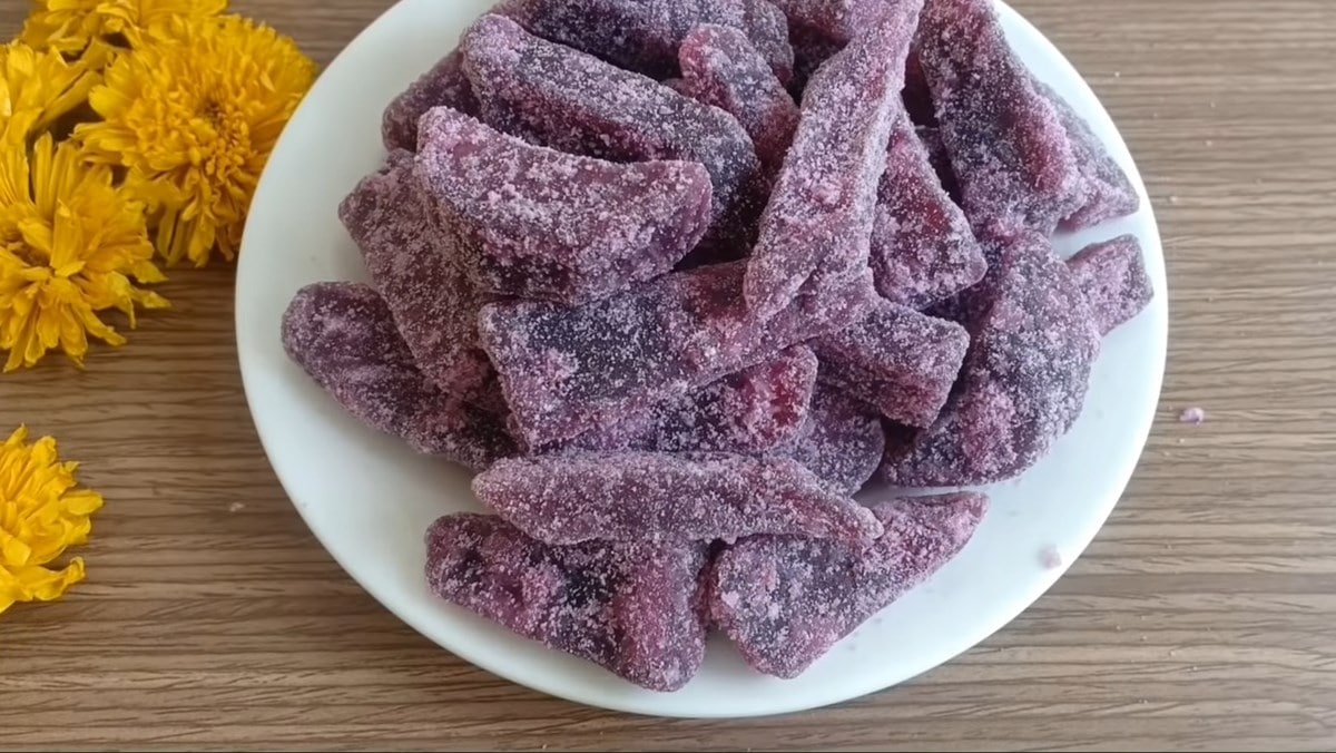 Sử dụng khoai lang tím để làm mứt khoai