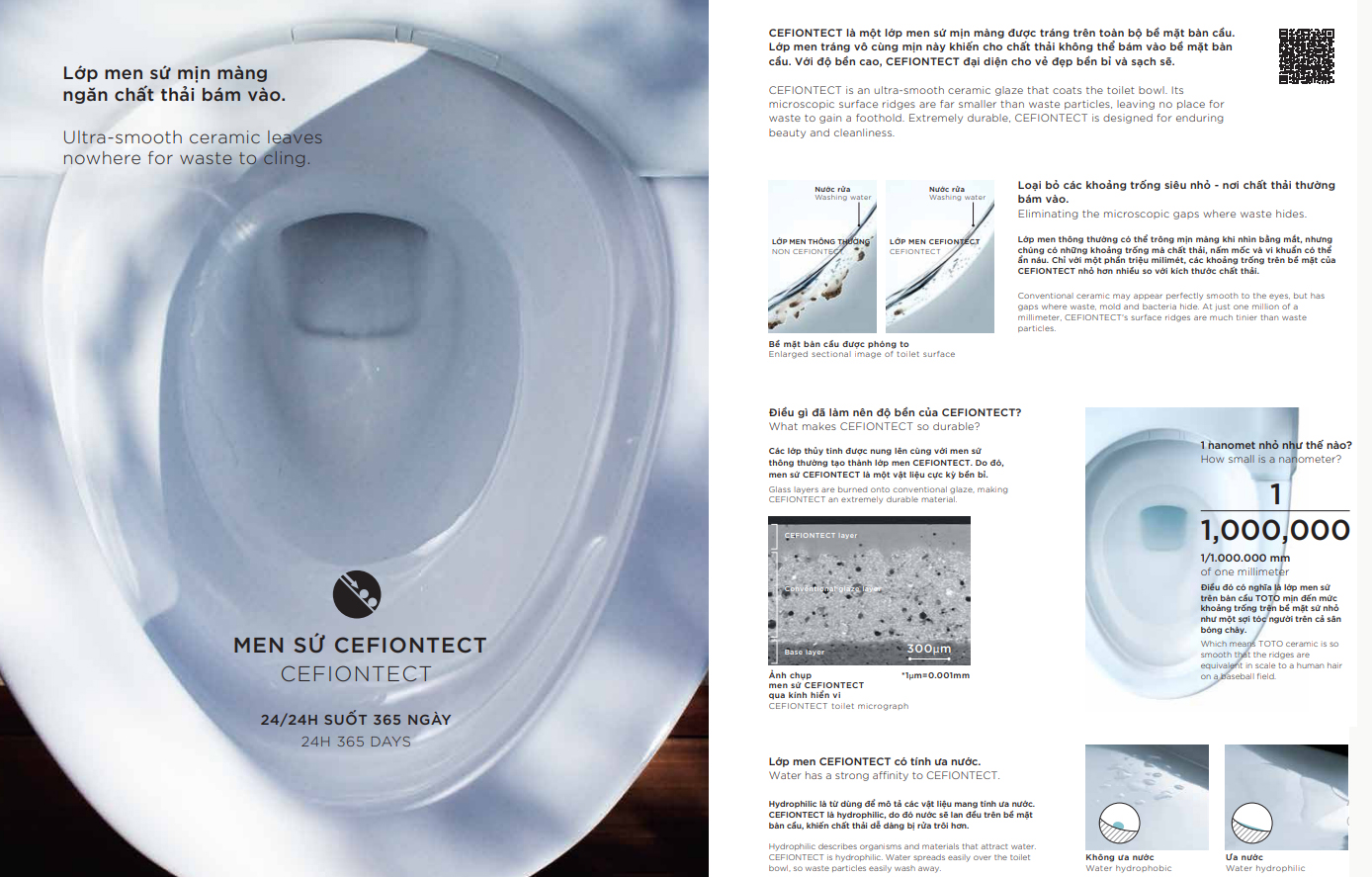 CEFIONTECT - Lớp men sứ mịn nàng ngăn chất bẩn