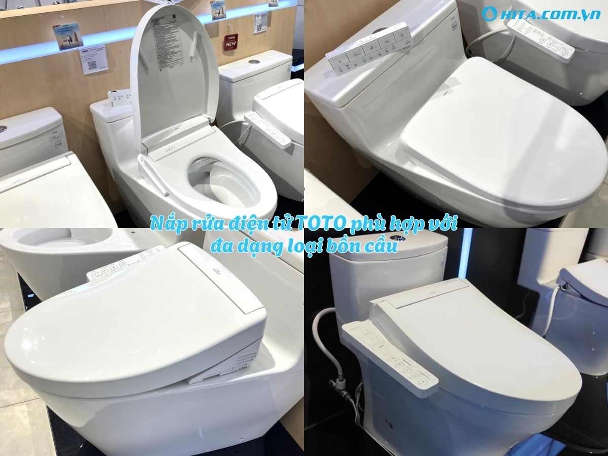 Nắp rửa điện tử TOTO phù hợp với đa dạng các loại bồn cầu