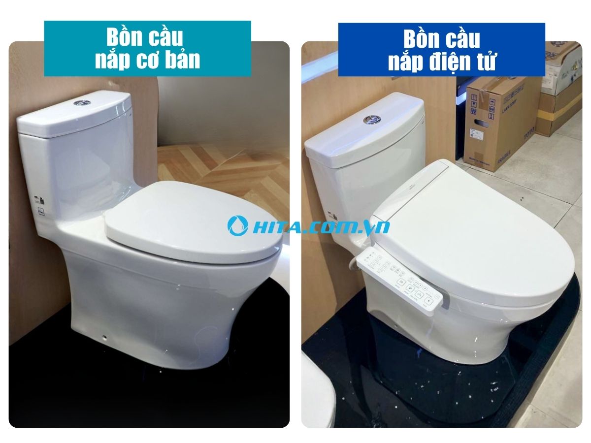 Bồn cầu loại bệ ngồi cơ bản hoặc nắp rửa điện tử