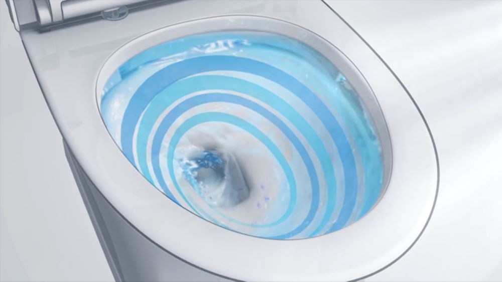 Cơ chế xả xoáy của bồn cầu đặt sàn American Standard