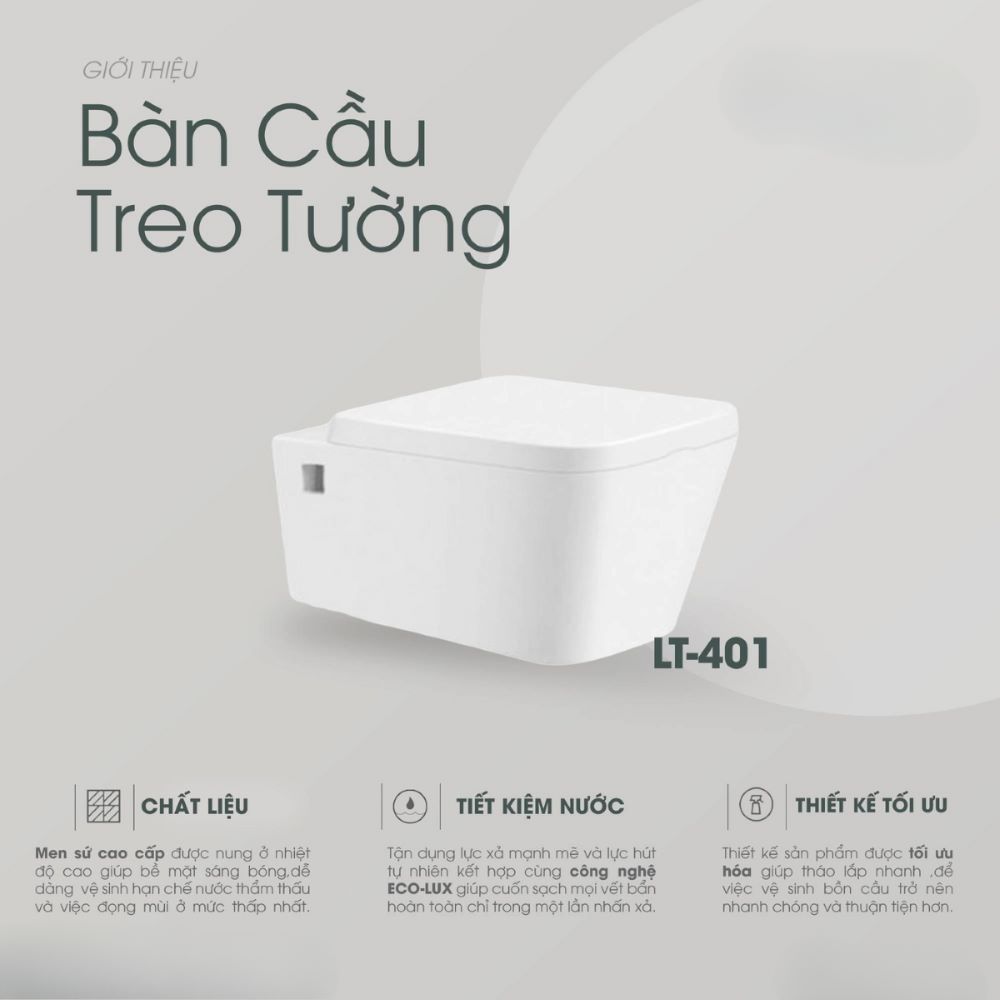 bồn cầu Luxta treo tường có phong cách hiện đại, tinh tế