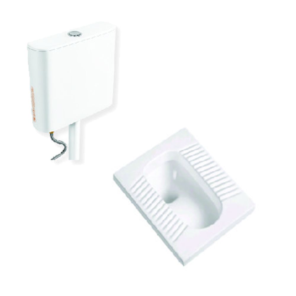 Bộ bồn cầu xổm kèm két nước xả nhấn ATMOR AT5204S+AT4406