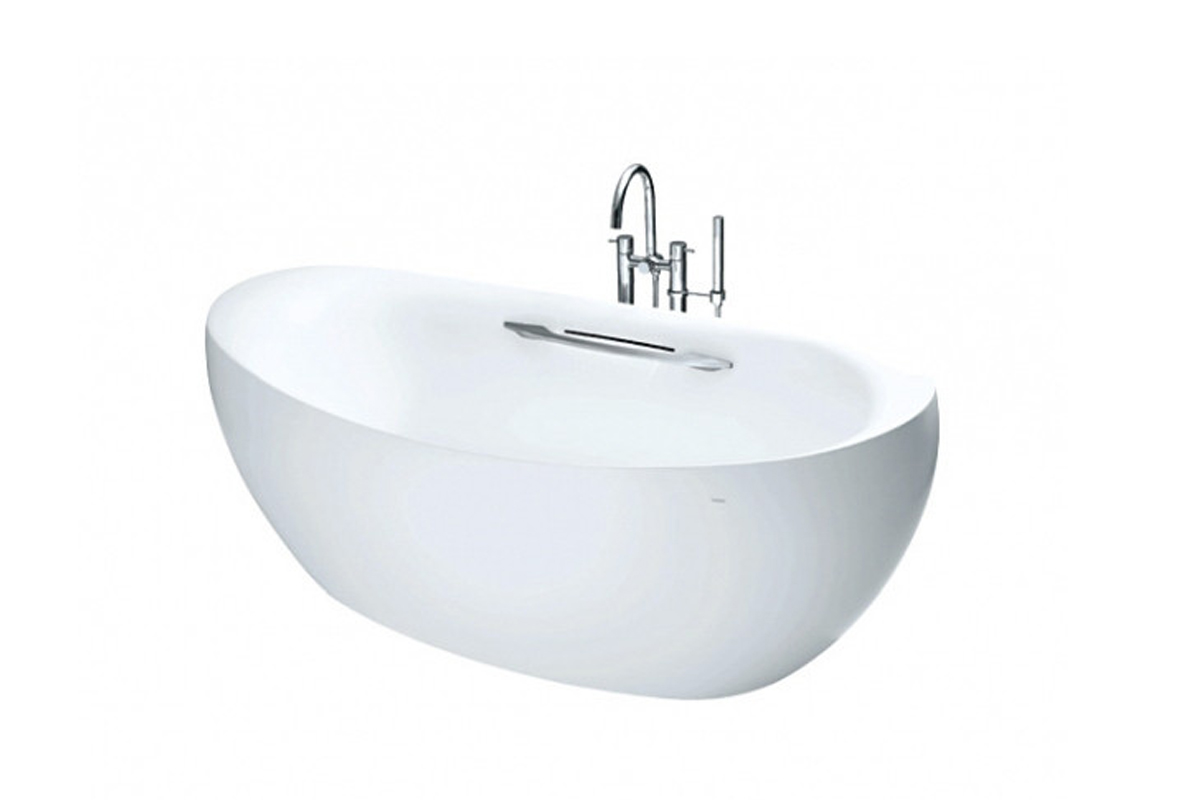 Mẫu bồn tắm Galalato đặt sàn trắng mờ