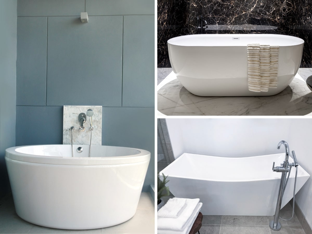 Bồn tắm Moen có thể được phân loại theo cách lắp đặt và tính năng sử dụng