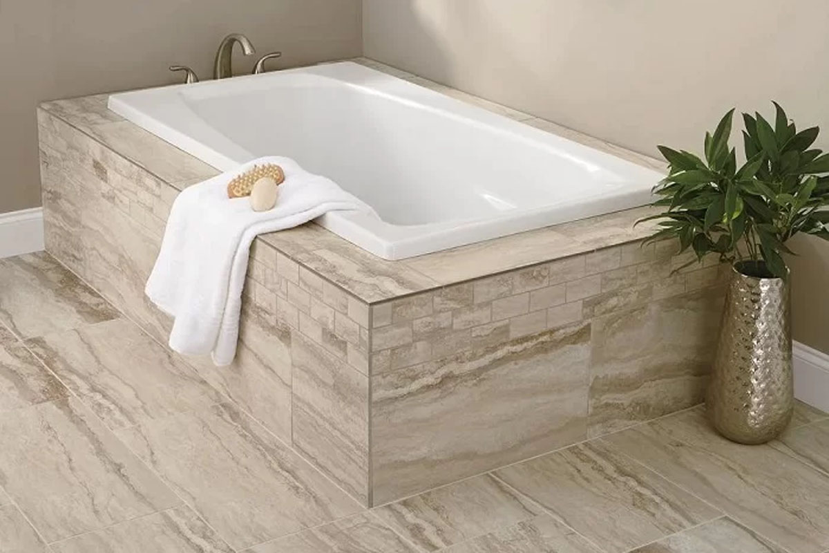 Bồn tắm xây với thiết kế đơn giản tiết kiệm chi phí thi công