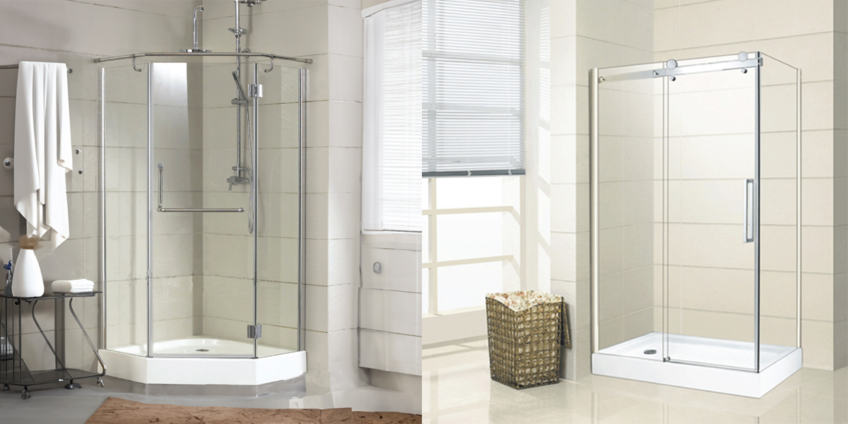 Có 2 loại kiểu cửa phổ biến cho bồn tắm đứng (Cửa mở bên trái - Cửa lùa bên phải)