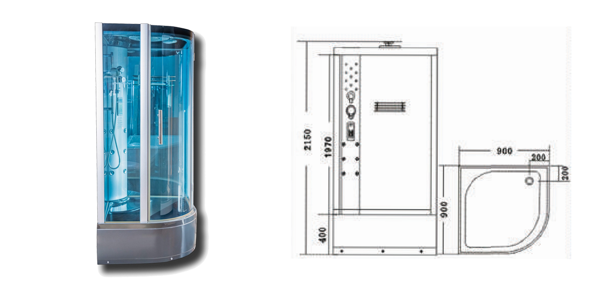 Phòng tắm massage xông hơi tròn MANHATTAN M8830