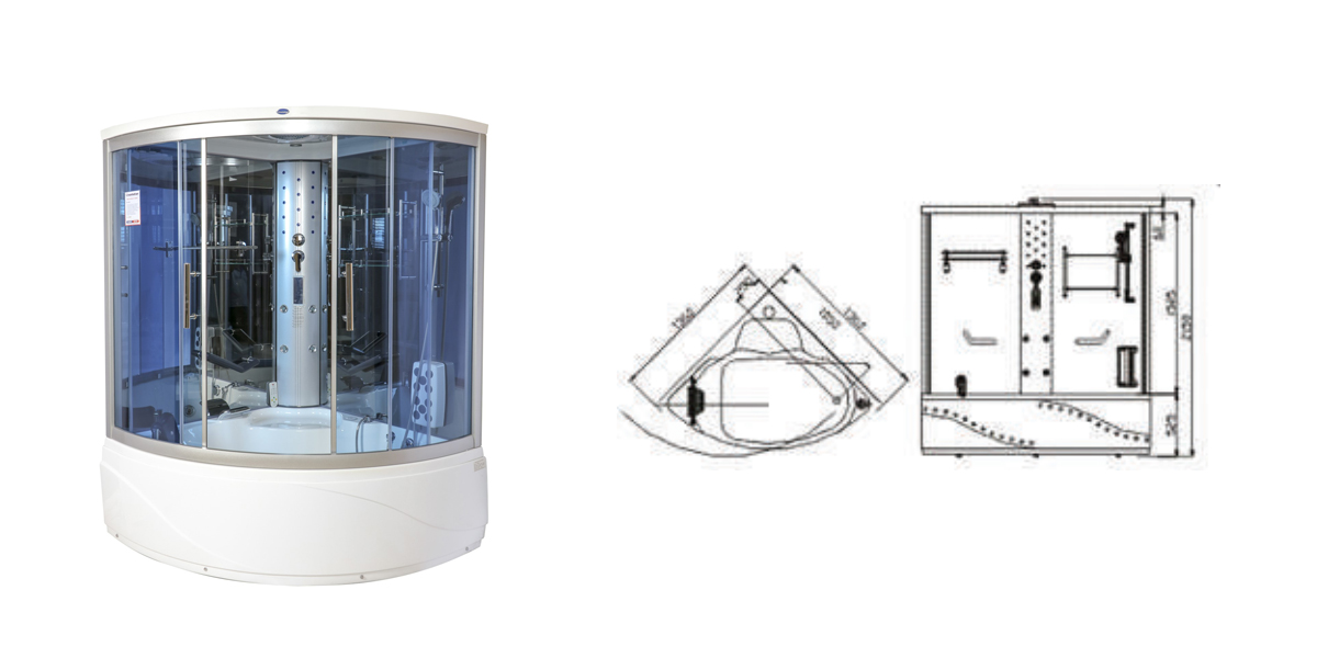 Phòng tắm massage xông hơi đặt góc MANHATTAN M8820