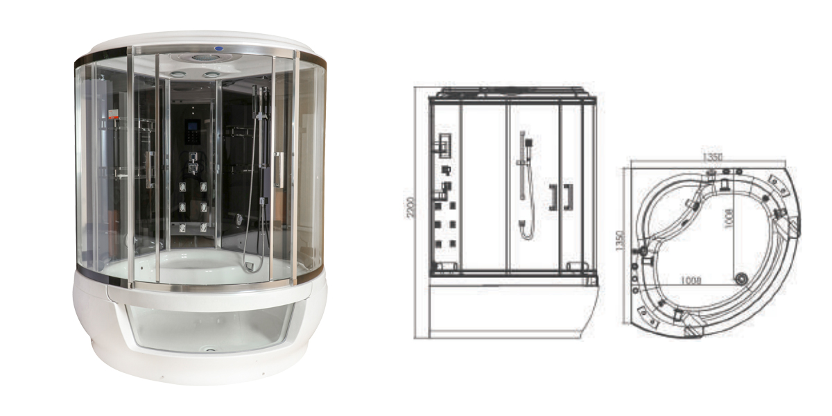 Phòng tắm massage xông hơi loại lớn MANHATTAN M8886