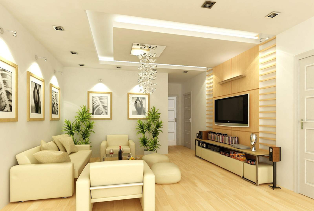 Phòng khách trang trí đèn LED dây đẹp