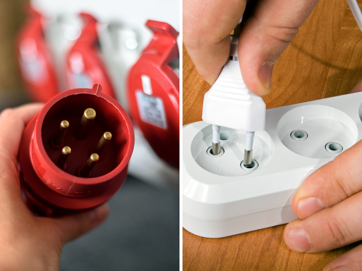 Ổ điện và phích cắm điện công nghiệp thường được sử dụng cho các công trình lớn