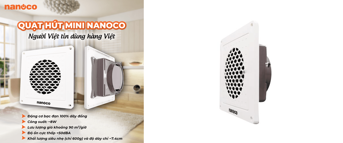 Sản phẩm quạt hút của thương hiệu Việt Nam - Nanoco