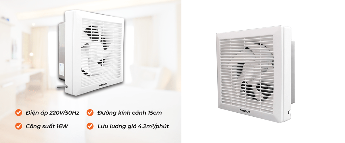Quạt gắn tường một chiều không gây tiếng ồn khi hoạt động