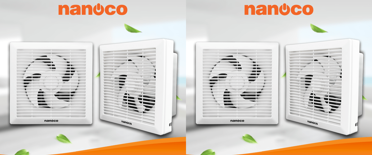 Sản phẩm quạt hút Nanoco có thiết kế hiện đại, kiểu dáng bắt mắt