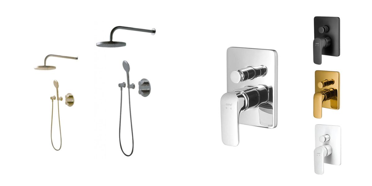 Mẫu thiết kế hiện đại của sen tắm âm tường Cotto