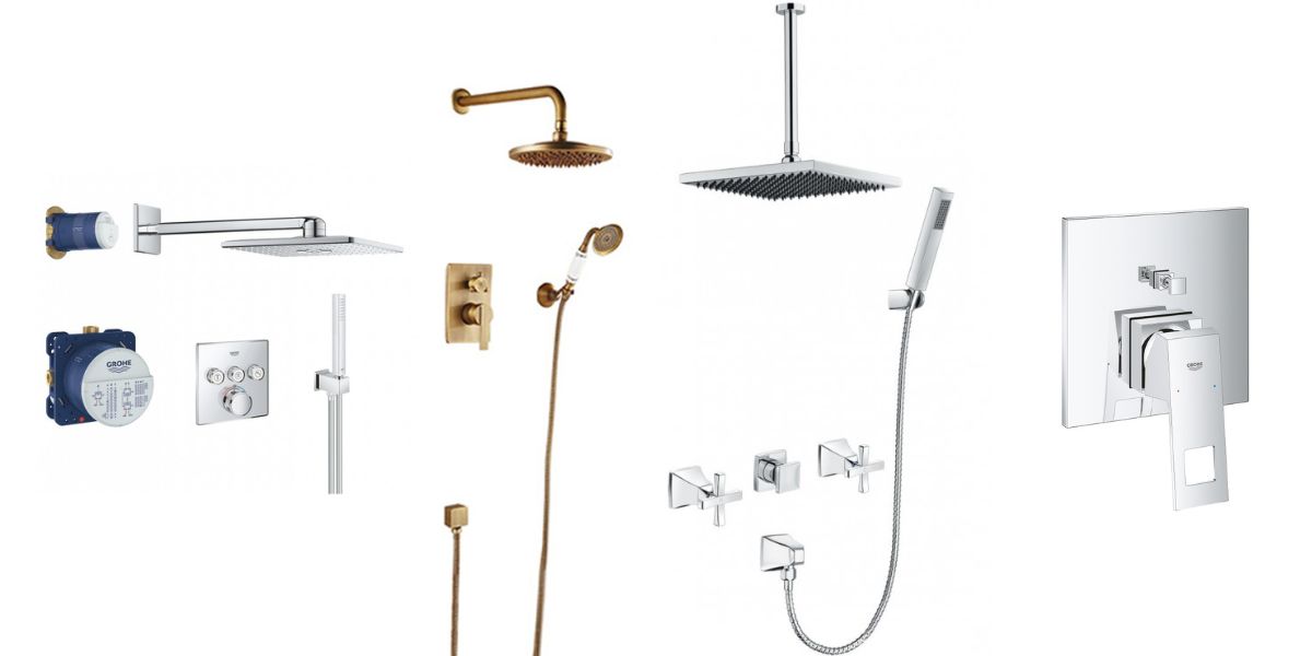 Đa dạng các mẫu sen tắm âm tường nóng lạnh từ các thương hiệu TOTO, INAX, Kanly, grohe,...