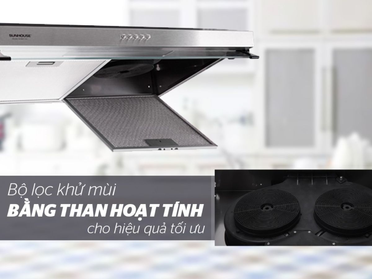 Bộ lọc khử m&ugrave;i bằng than hoạt t&iacute;nh của m&aacute;y h&uacute;t m&ugrave;i