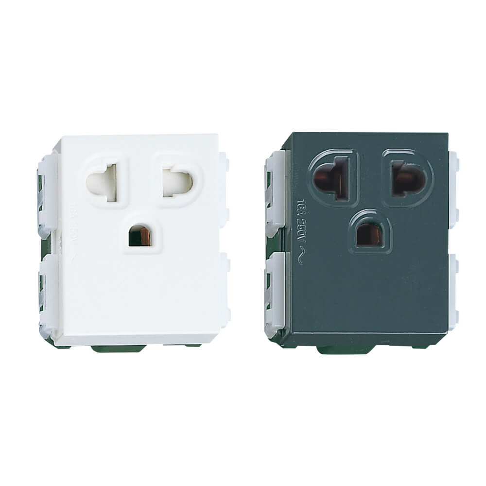 Ổ cắm đơn 3 chấu c&oacute; m&agrave;n che v&agrave; d&acirc;y nối đất d&ograve;ng WIDE-W Panasonic WEV1181