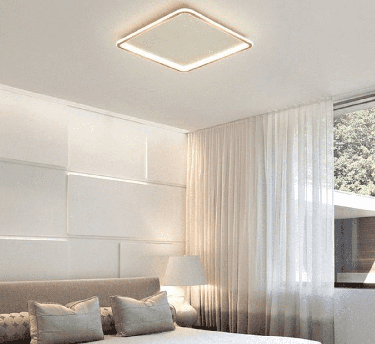 Đèn led ốp trần hình vuông đơn giản tinh tế