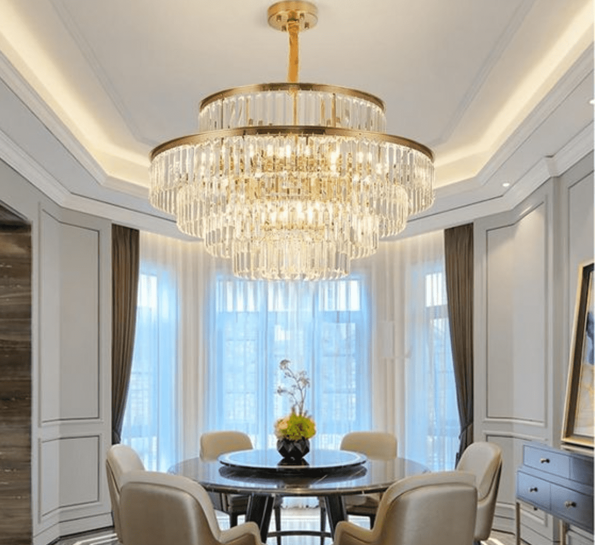 Đèn thả trần pha lê mang đến sự sang trọng, đẳng cấp 