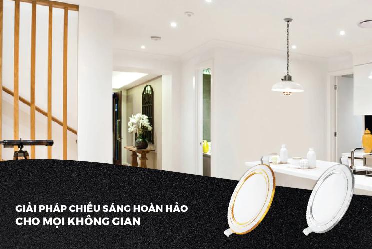 Đèn led downlight âm trần Nanoco 9w có thể lắp đặt trong nhiều không gian khác nhau