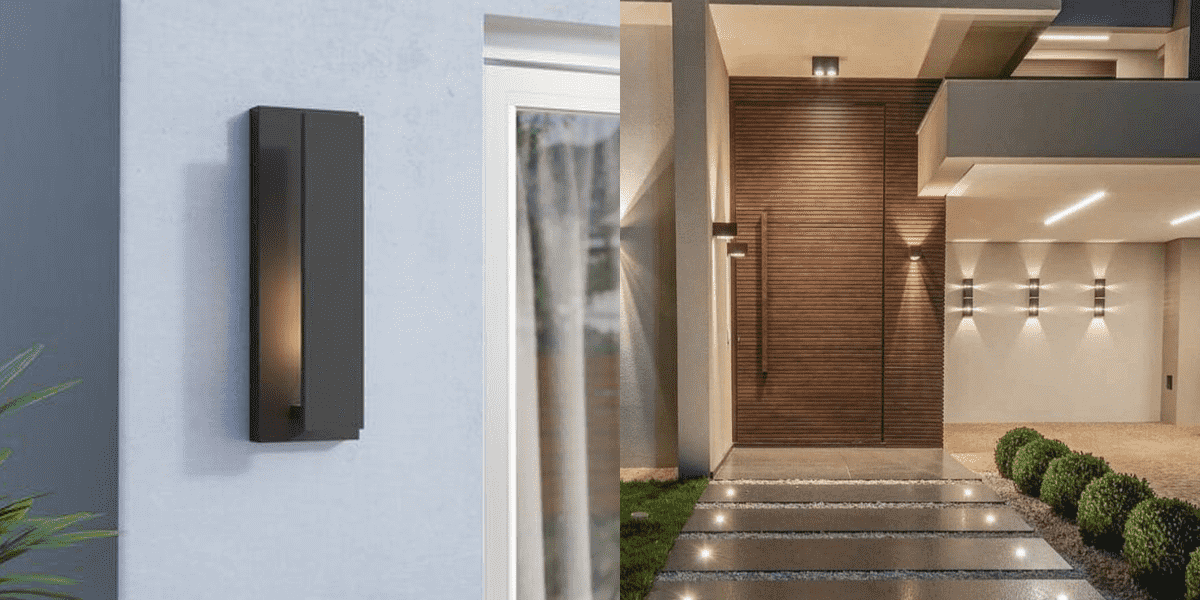 Trang trí ngoại thất với đèn LED dạng hộp thanh lịch