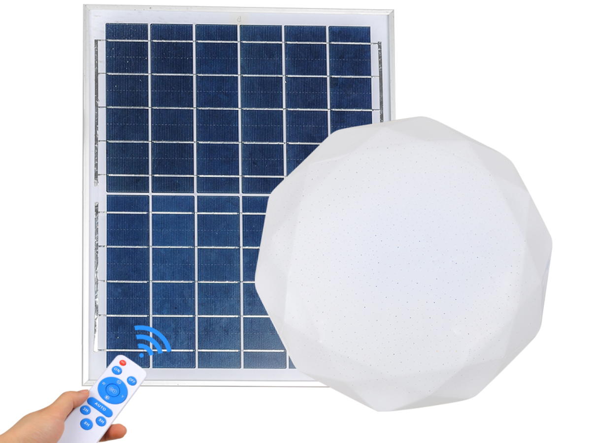 Đèn ốp trần năng lượng mặt trời được lắp đặt rất đơn giản với hệ thống dây ít và gọn gàng