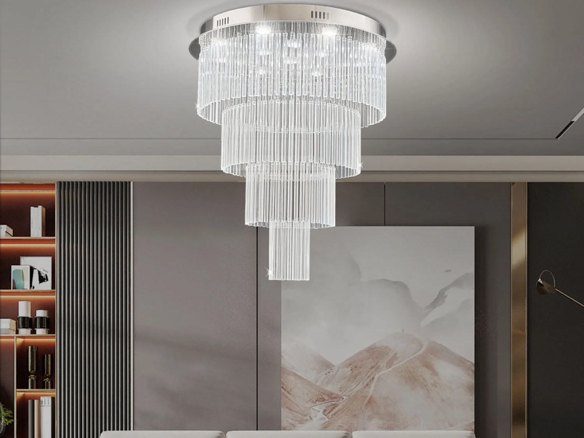 Đèn ốp trần pha lê mang đến một nguồn sáng tinh khiết và là một sản phẩm tiêu biểu cho các dòng đèn ốp trần hiện đại, sang trọng, đầy tinh tế