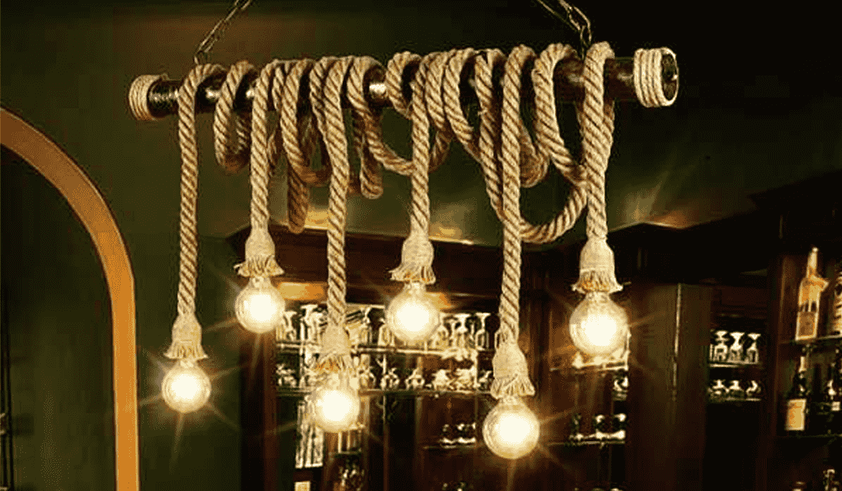 Đèn thả dây thừng đem đến sự độc đáo và cá tính cho không gian quán