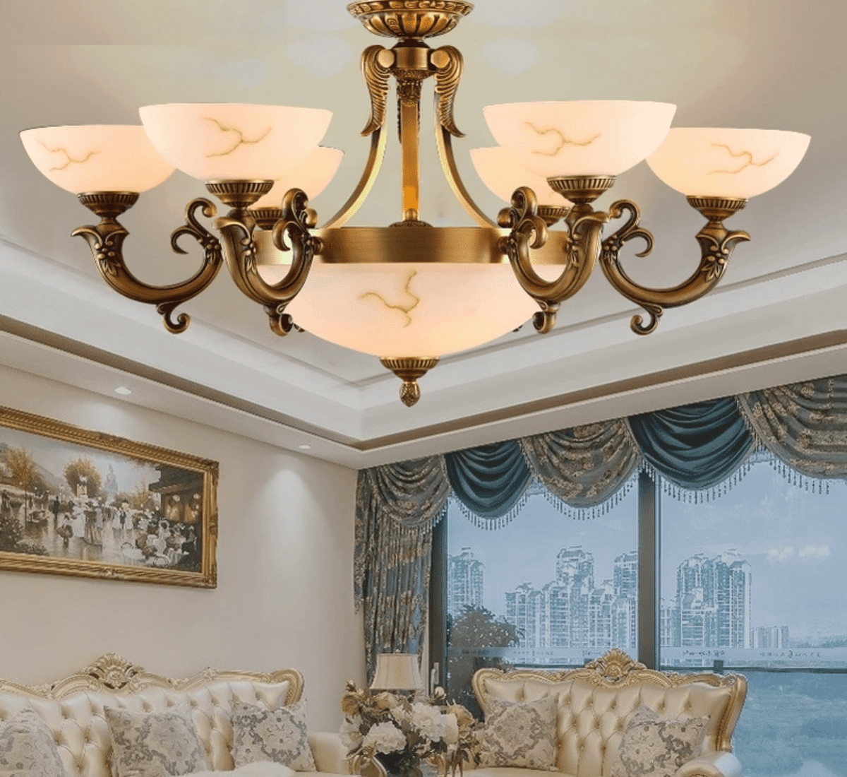 Đèn chùm trần trang trí phong cách thanh lịch