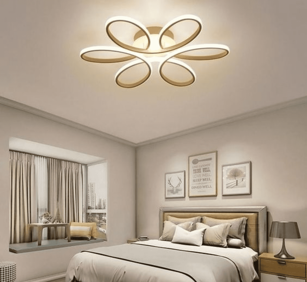 Thiết kế bắt mắt của đèn trần phòng ngủ