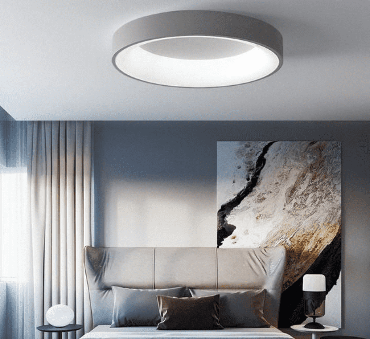 Đèn ốp trần tròn cho không gian trang trí phòng ngủ