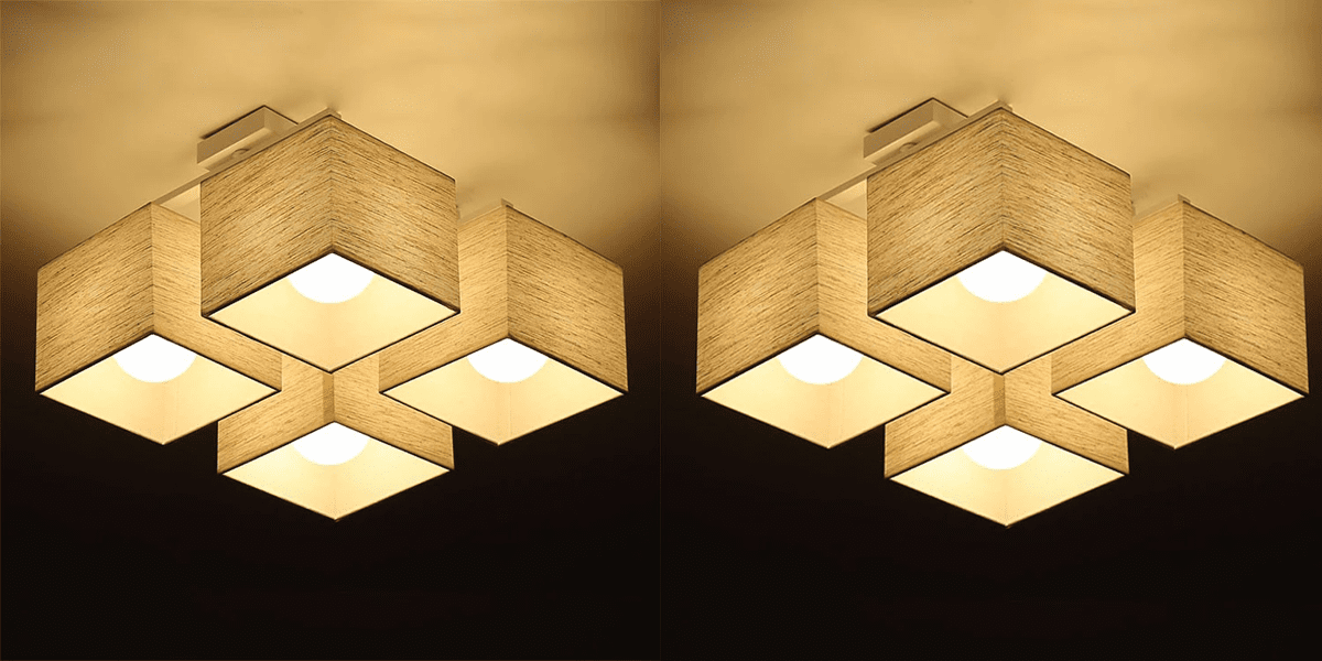 Đèn thả trần hình vuông sáng tạo theo phong cách Nhật bản