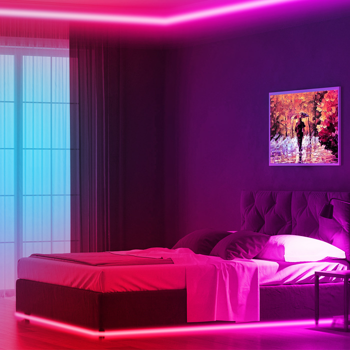 Decor đèn led dây cho chiếc giường lung linh tỏa sáng