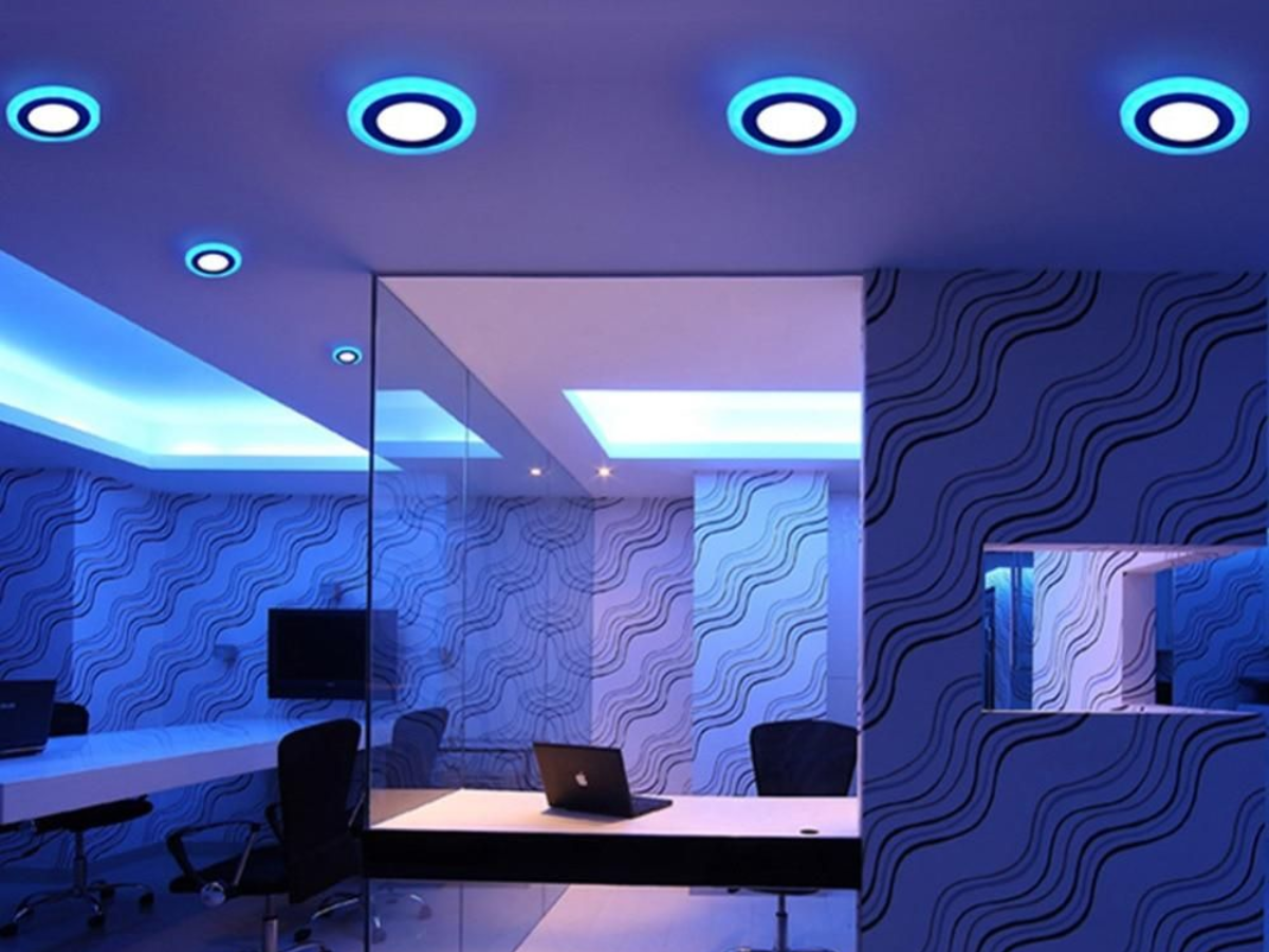 Bí quyết chọn đèn LED ốp trần nổi ánh sáng màu là bạn nên ưu tiên những tông màu đồng điệu với phối màu chủ đạo của cả căn phòng