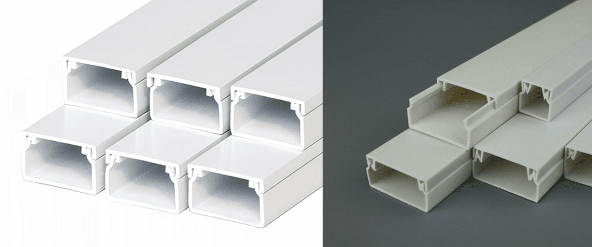 Mẫu ống luồn dây điện bằng nhựa dạng chữ nhật dẹt