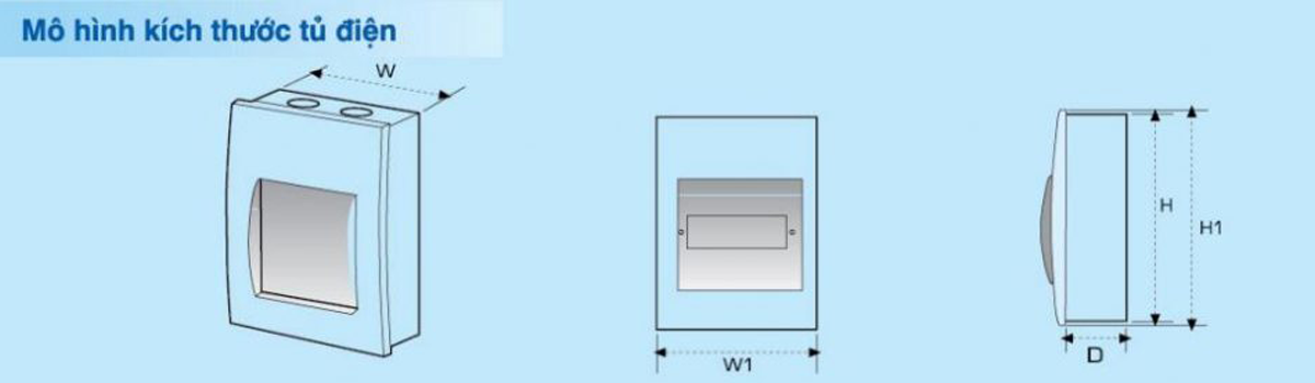 Bản phác họa mô hình kích thước tủ điện âm tường