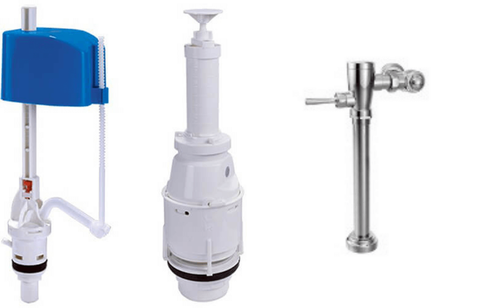 Van xả nhấn và van xả gạt ở bồn cầu