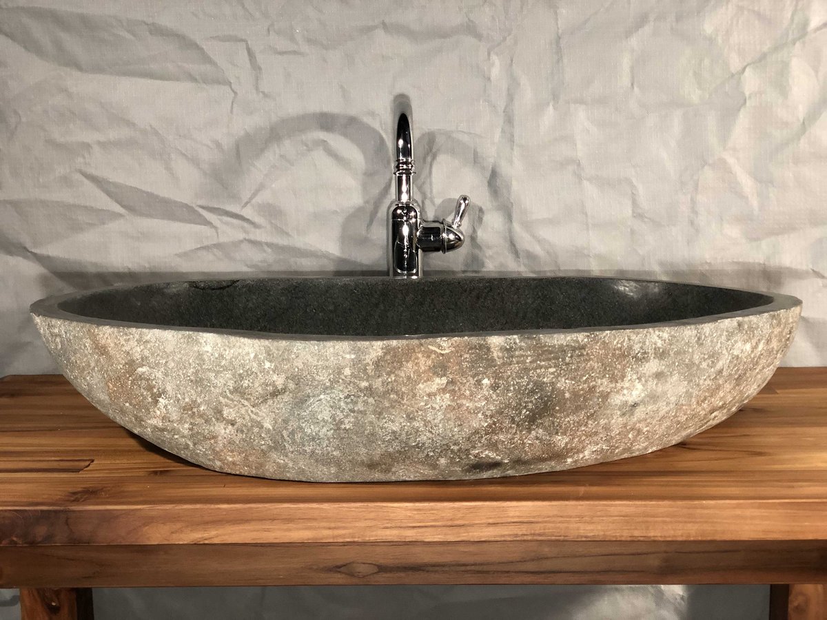 Thiết kế tiếp chậu tắm rửa lavabo bằng đá điêu khắc với 1 ko hai
