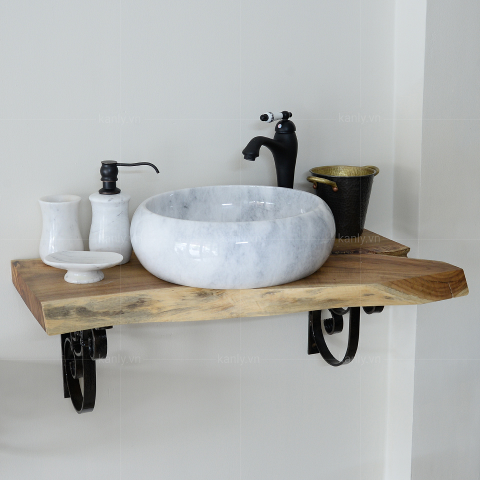 Lavabo chậu đá trắng từ thương hiệu Kanly