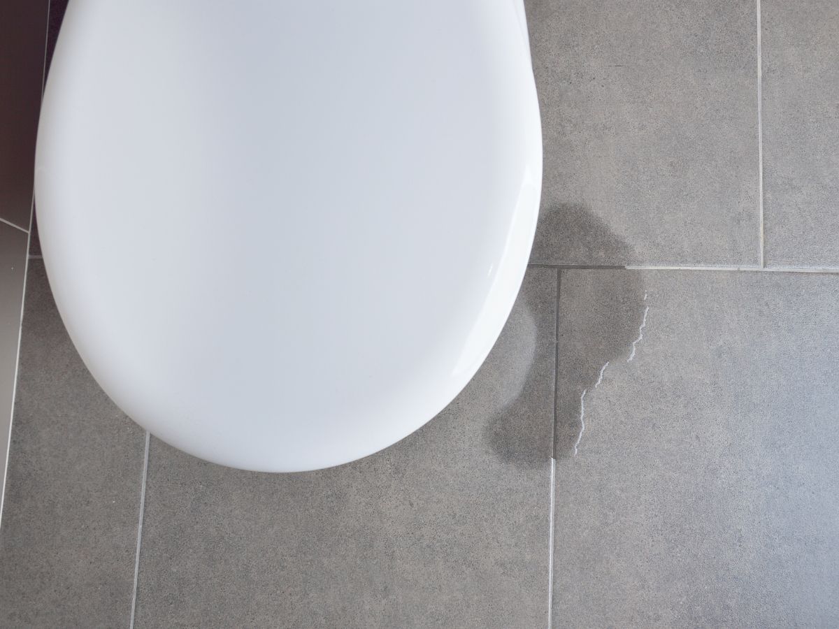 Tình trạng bồn cầu bị rỉ nước có thể được nhận biết bằng mắt thường