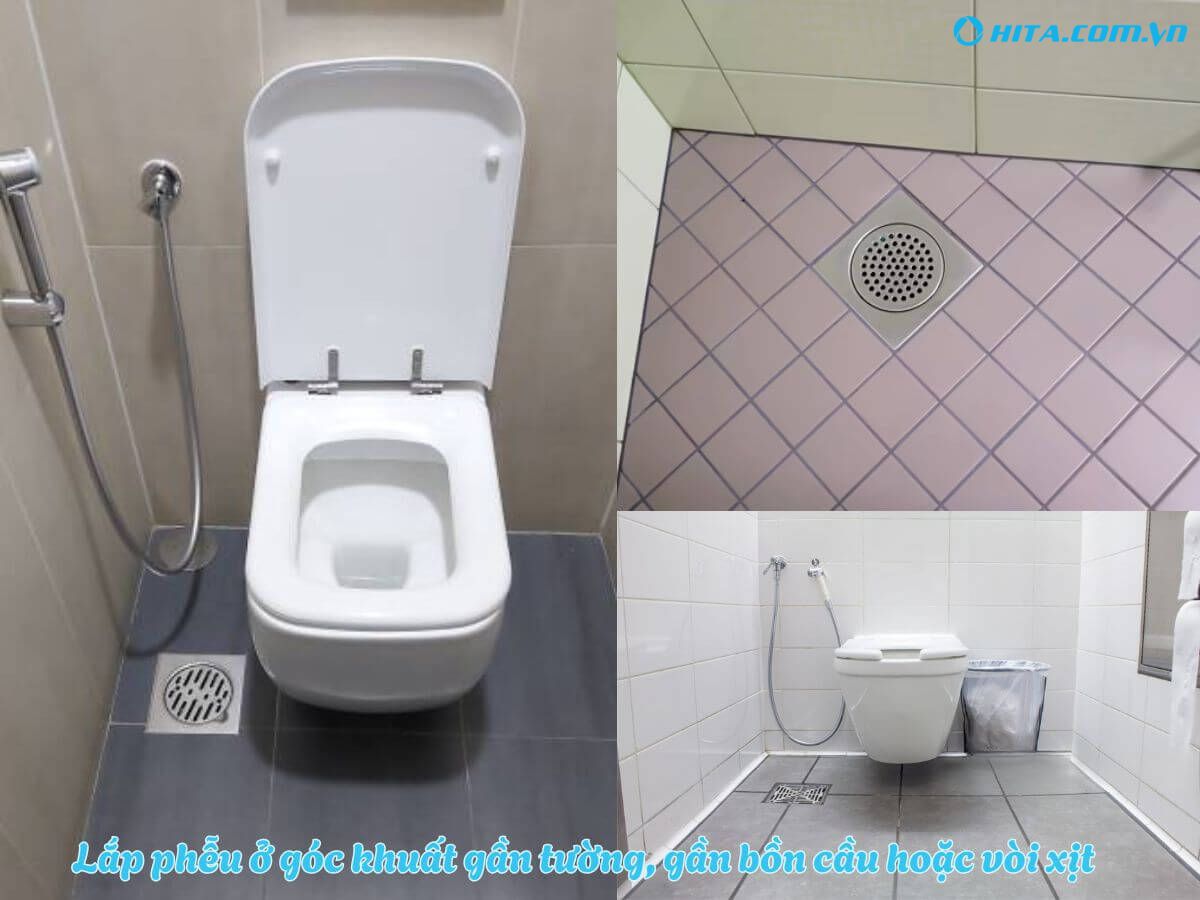 X&aacute;c định vị tr&iacute; lắp phễu tho&aacute;t s&agrave;n ph&ugrave; hợp