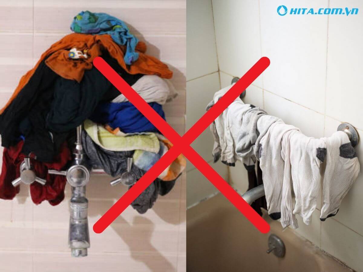 Treo qu&aacute; nhiều quần &aacute;o, khăn l&ecirc;n sen v&ograve;i v&agrave; phụ kiện khiết thiết bị nhanh hỏng