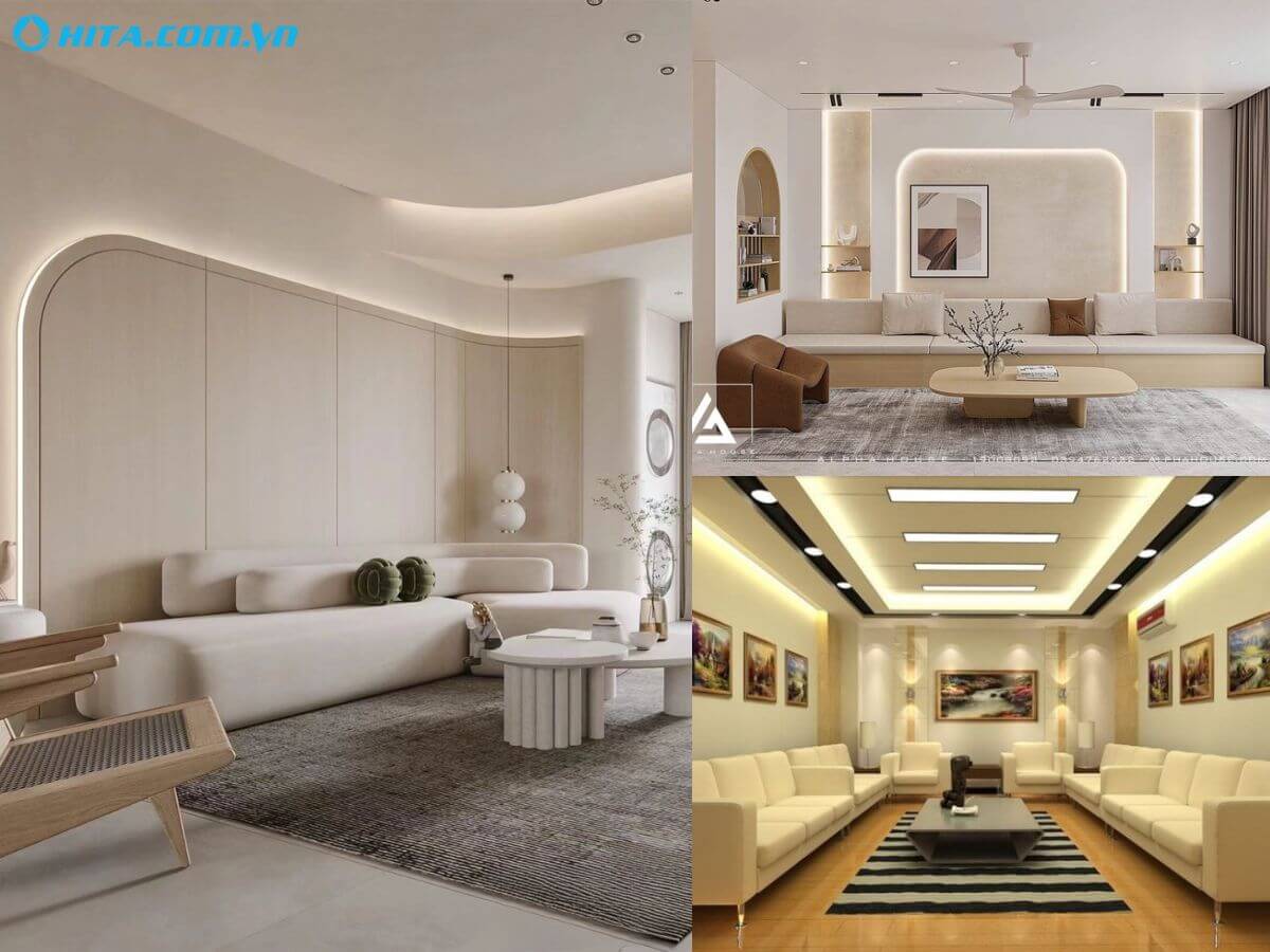 &Aacute;nh s&aacute;ng nền kết hợp vật liệu v&agrave; chi tiết kiến tr&uacute;c