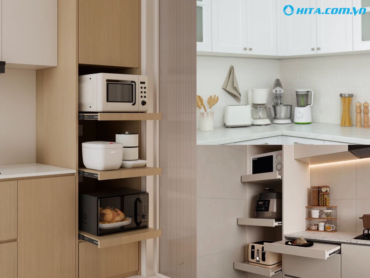 C&aacute;ch sắp xếp c&aacute;c thiết bị bếp nhỏ