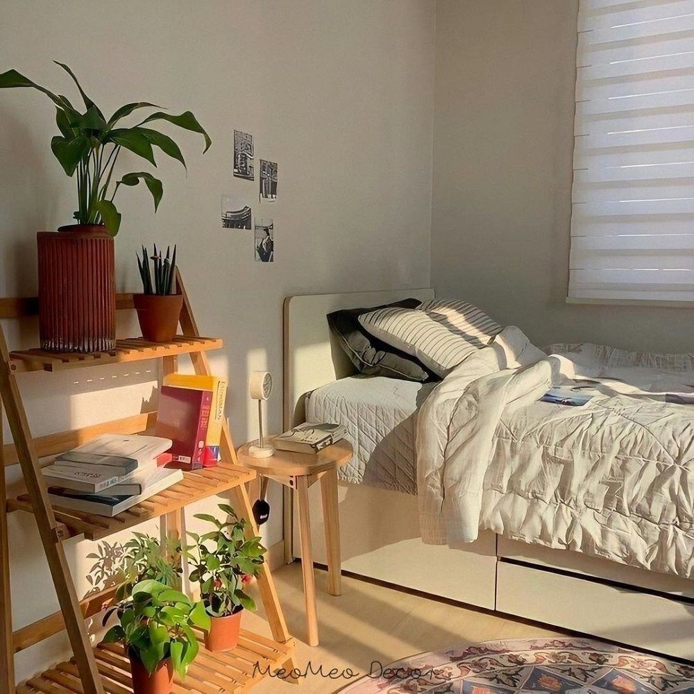 Decor phòng ngủ nhỏ theo phong cách Vintage cực đơn giản mà đẹp