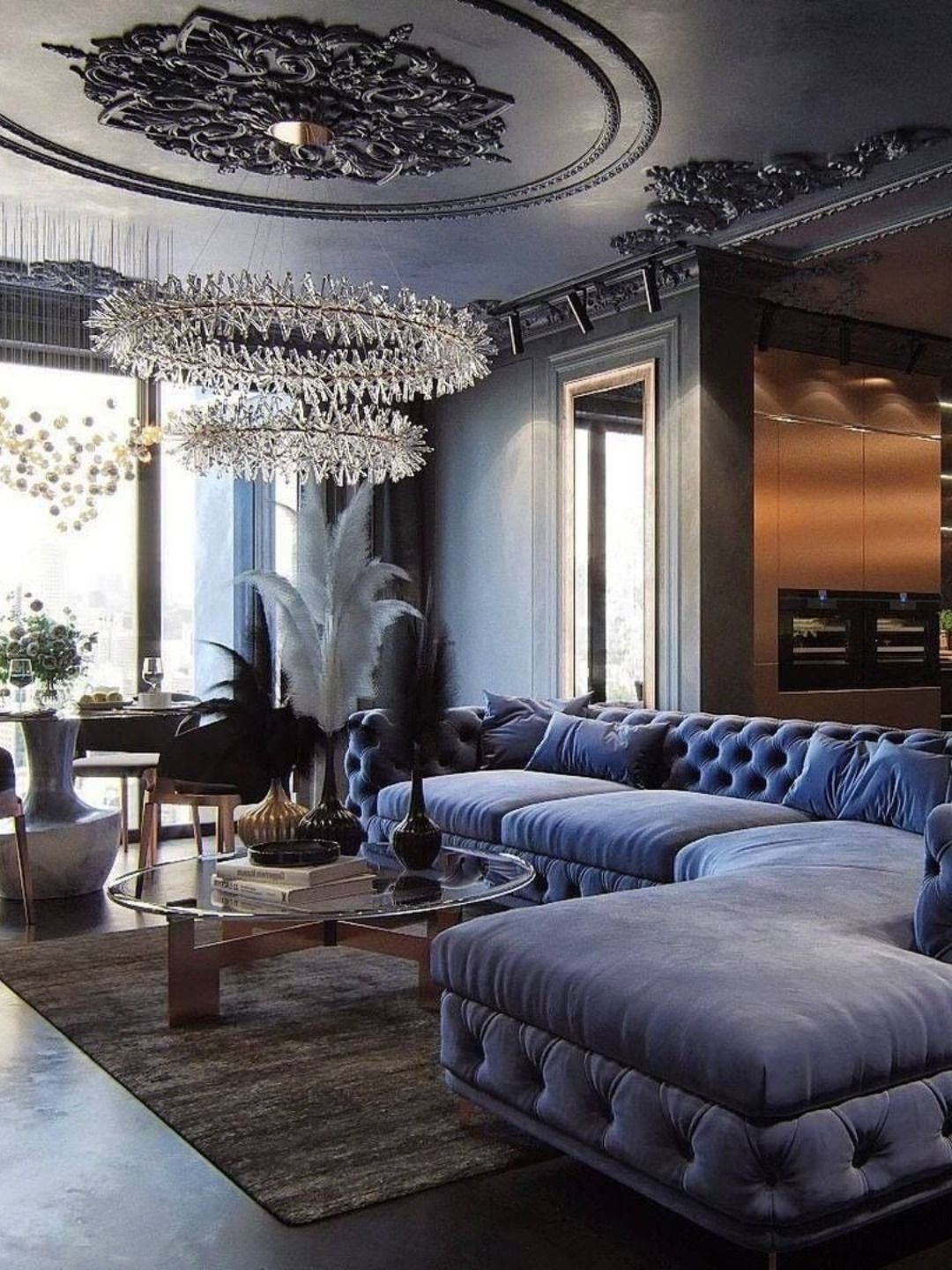 Đèn thả trần trang trí phòng khách hiện đại